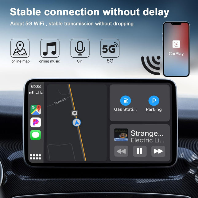 Wireless Carplay Adapter For Iphone - Carbon Fiber Usb & Usb-C