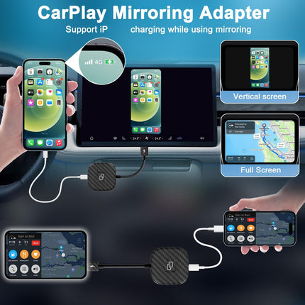 Carplay Adapter For Iphone - Carbon Fiber Usb & Usb-C