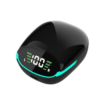 Intelligent Bluetooth Earphones With Digital Display - Black