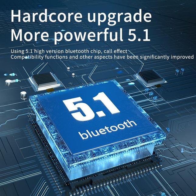 Intelligent Bluetooth Earphones With Digital Display - Black