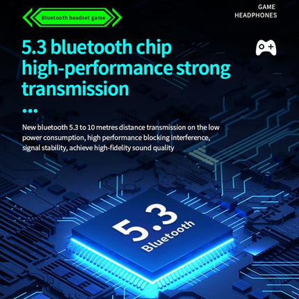 Wireless Gaming Earphones With Noise Reduction - Black