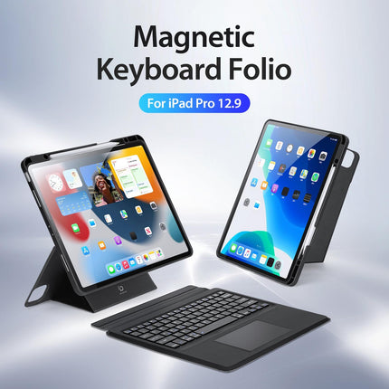 Wireless Bluetooth Keyboard Tablet Case For Ipad Pro 12.9 - Magnetic - Black