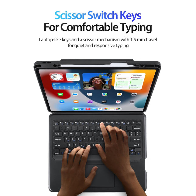 Wireless Bluetooth Keyboard Tablet Case For Ipad Pro 12.9 - Magnetic - Black