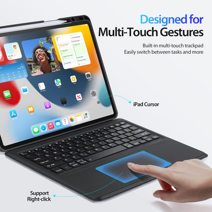 Wireless Bluetooth Keyboard Tablet Case For Ipad Pro 12.9 - Magnetic - Black