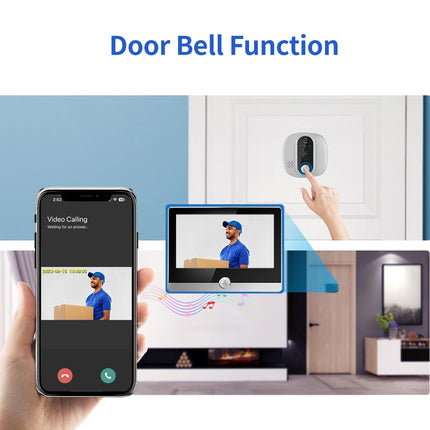 Smart Wifi Door Viewer With Wide-Angle Pir & Night Vision 1080P 4.3 Inch Dingdong Photo