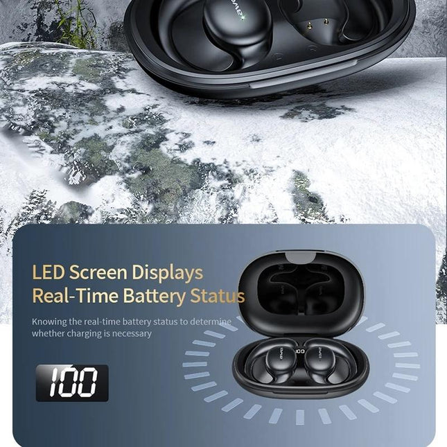 Black T80 Sport Tws Bluetooth Earbuds With Air Conduction