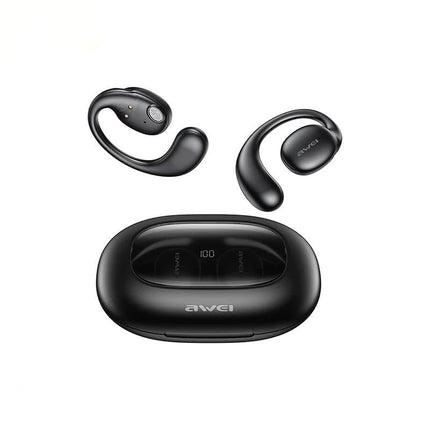 Black T80 Sport Tws Bluetooth Earbuds With Air Conduction