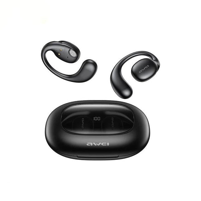 Black T80 Sport Tws Bluetooth Earbuds With Air Conduction