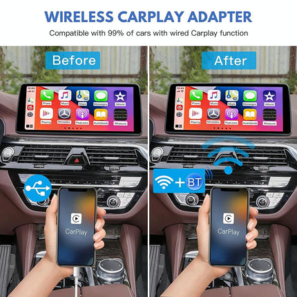 Wireless Carplay Adapter For Usb & Usb-C / Type-C - Black