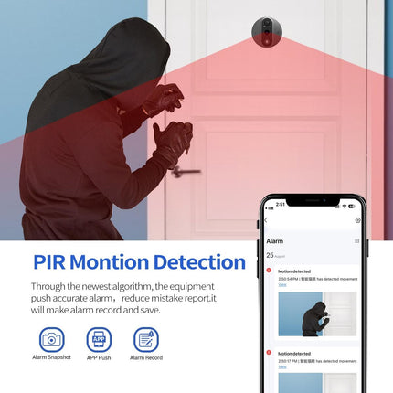 Smart Wifi Door Viewer With Wide-Angle Pir & Night Vision - 1080P 4.3 Inch Dingdong Photo White