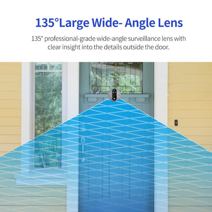 Smart Wifi Door Viewer With Wide-Angle Pir & Night Vision - 1080P 4.3 Inch Dingdong Photo - White