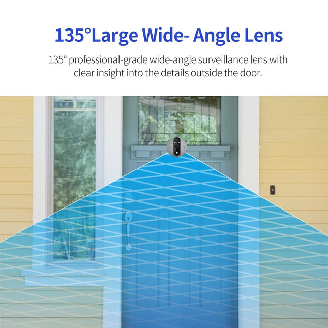 Smart Wifi Door Viewer With Wide-Angle Pir & Night Vision - 1080P 4.3 Inch Dingdong Photo - White