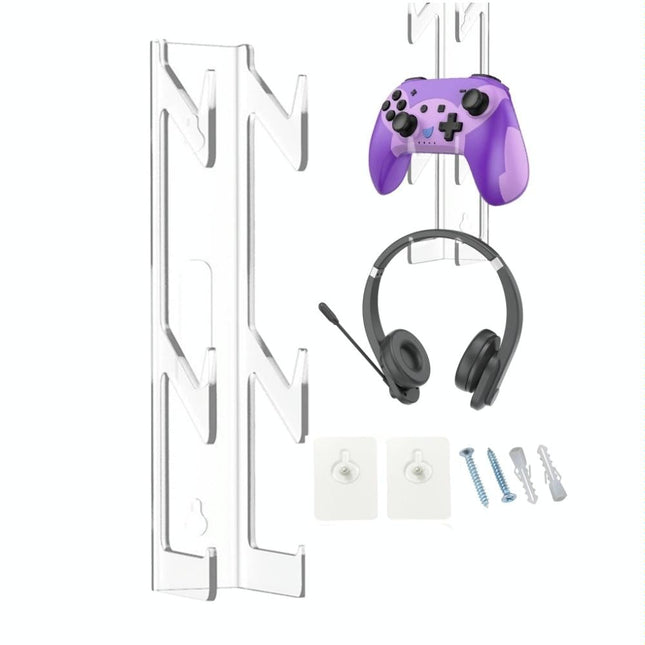 Acrylic Wall Mount For Game Controller And Headphones