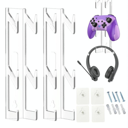 Acrylic Game Controller And Headphone Wall Mount - Set Of 2