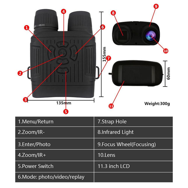 2.7K Hd Infrared Night Vision Binocular For Outdoor Hunting