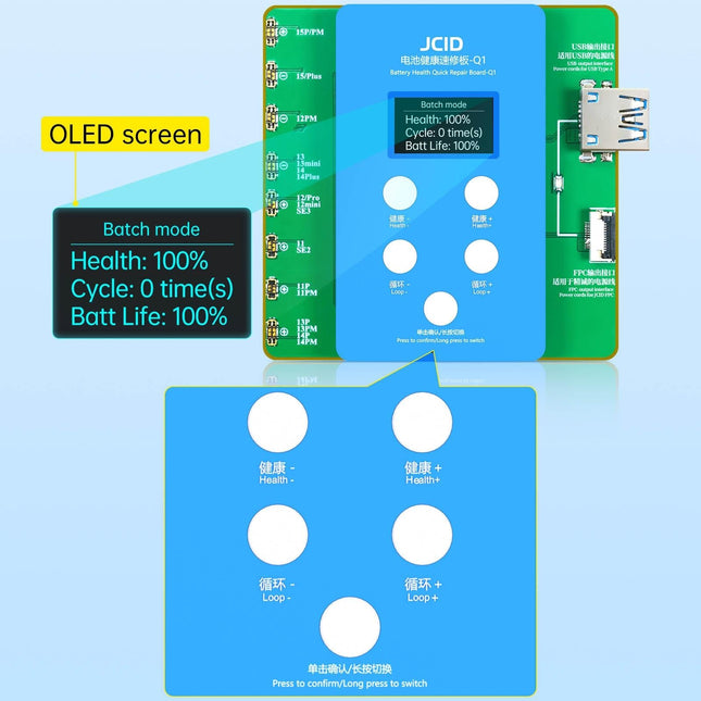 Iphone 11 / 15 Pro Max Battery Health Repair Board - Jcid Q1