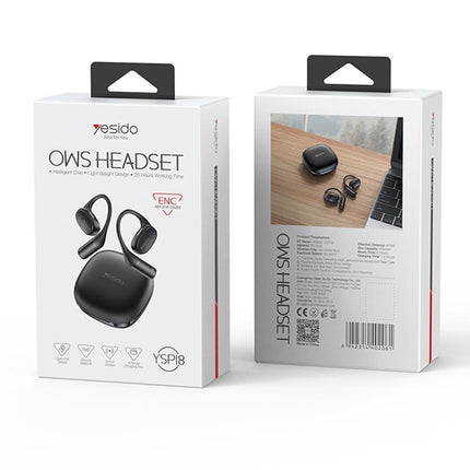 Black Open Wireless Bluetooth Earphones - Ysp18 Ows