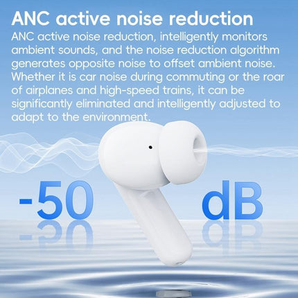 Wireless Active Noise-Cancelling Earbuds - White
