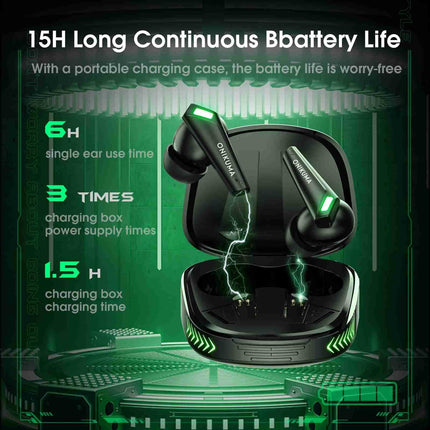 Wireless Bluetooth Earphones With Mic - Black