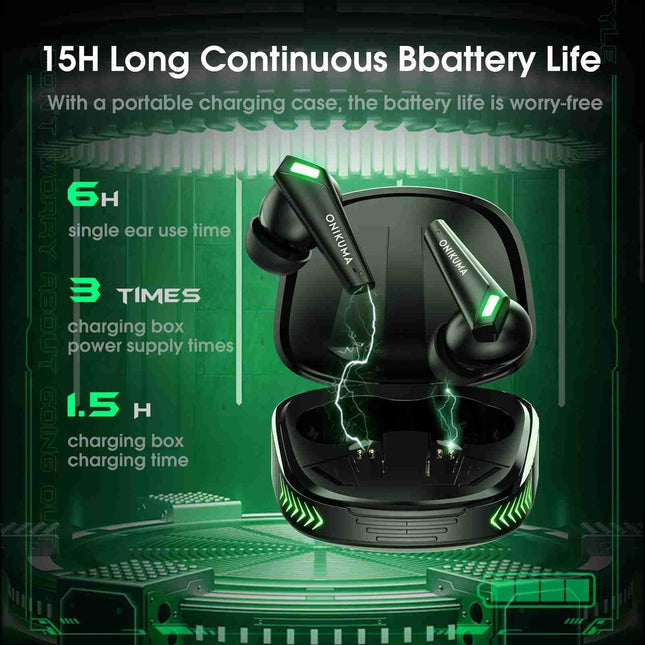 Wireless Bluetooth Earphones With Mic - Black