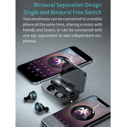 Waterproof Wireless Bluetooth Earphones With Touch Screen And Charging Box