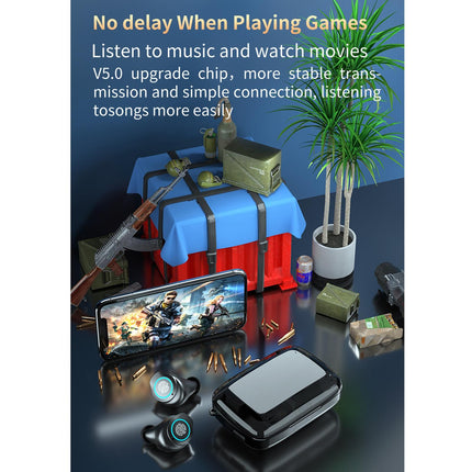 Waterproof Wireless Bluetooth Earphones With Touch Screen And Charging Box