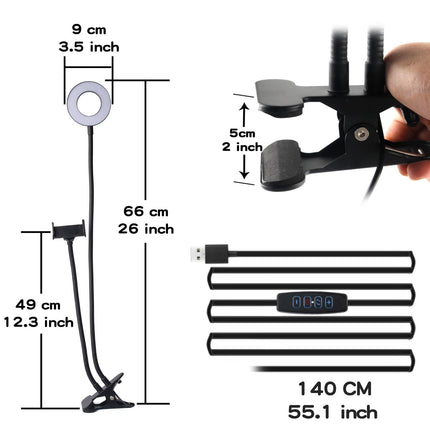 Adjustable 3.5 Live Broadcast Led Fill Light With Phone Clamp