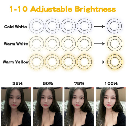 Adjustable 3.5 Live Broadcast Led Fill Light With Phone Clamp