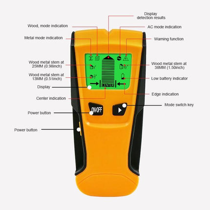 3-In-1 Wall Metal Detector For Voltage Cable And Metal Detection