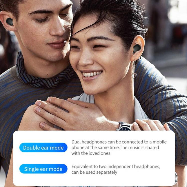 Wireless Sports Bluetooth Earphones - Binaural Stereo Black