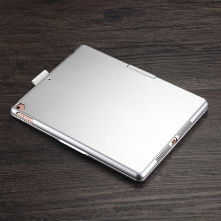 Rotatable Bluetooth Keyboard Leather Case For Ipad 10.2 With Backlit Pen Slot - Silver