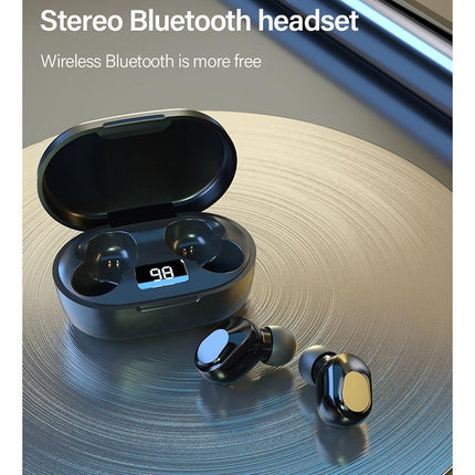 Wireless Bluetooth Earphone With Noise Reduction & Charging Box - Led Display