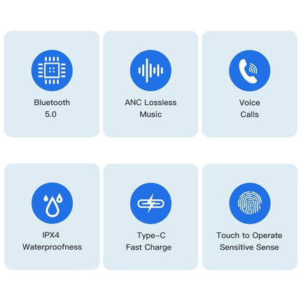 Waterproof Tws Headset With Anc & Charging Case - Ta1 Bluetooth V5.0