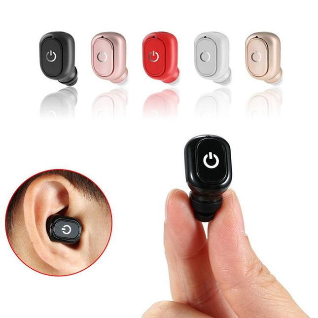 Wireless Bluetooth 5.0 Single In-Ear Earphone - Black