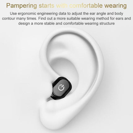 Wireless Bluetooth 5.0 Single In-Ear Earphone - Black