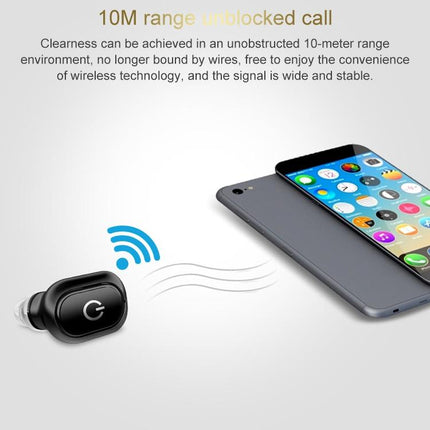 Wireless Bluetooth 5.0 Single In-Ear Earphone - Black