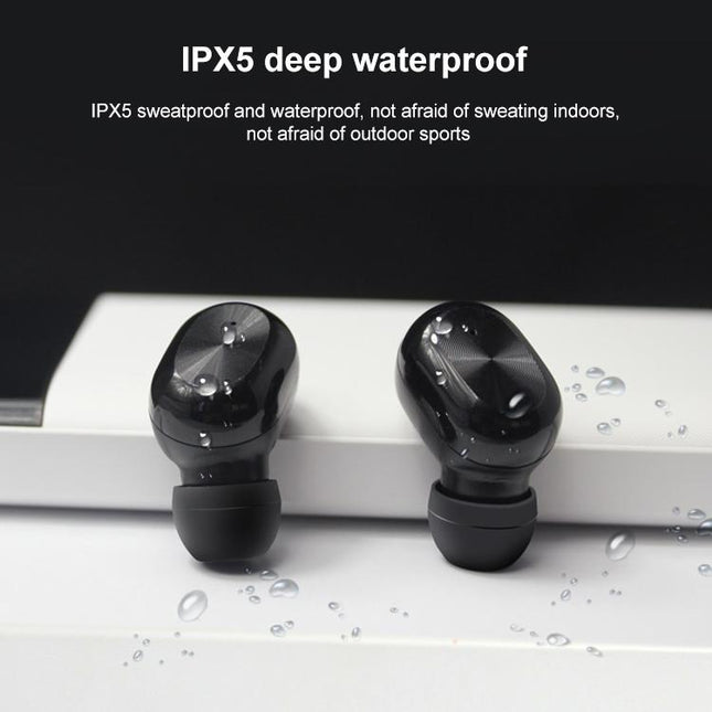 Waterproof Bluetooth 5.0 Tws Earphones With Touch Control - Black