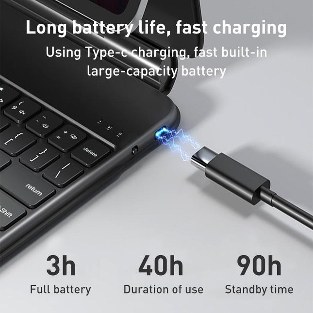 Magic Bluetooth Keyboard Leather Case For Ipad Pro 11 - Black