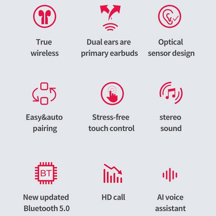 Wireless Bluetooth 5.0 Earphones - J1 Pro - Black