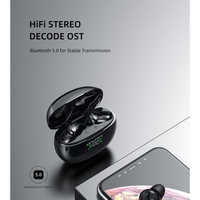 Wireless T15P Sports Headset With Led Display And Charging Case