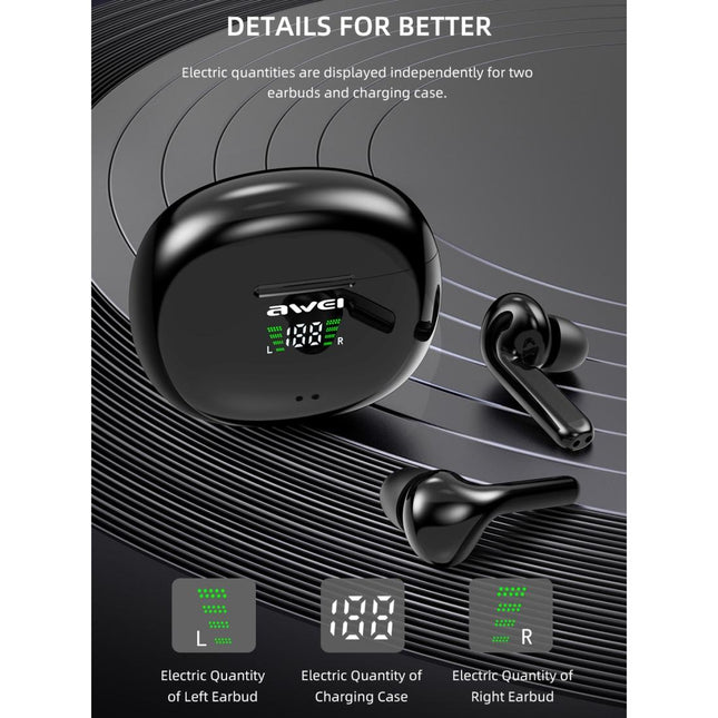 Wireless T15P Sports Headset With Led Display And Charging Case