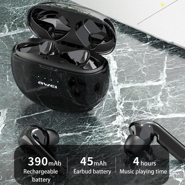 Wireless Sports Headset With Charging Case - T15 Tws Bluetooth V5.0 Black