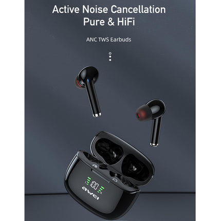 Wireless Anc Bluetooth Earphones - Black