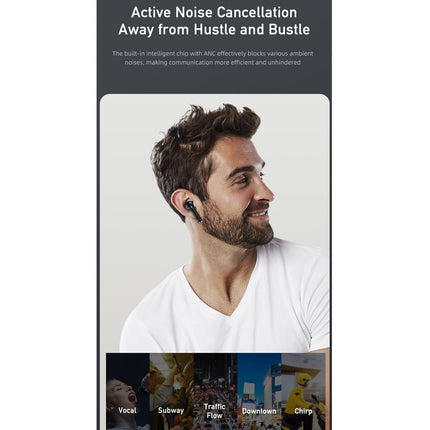 Wireless Anc Bluetooth Earphones - Black