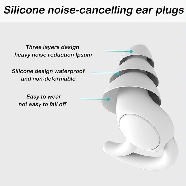 Silicone Earplugs For Sleeping - Shark Fin Design