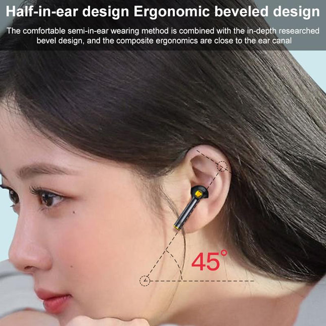 Waterproof Bluetooth Earphones With Digital Display - Black