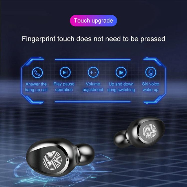 Wireless Bluetooth Headset With Touch Control And Charging Case - V5.0