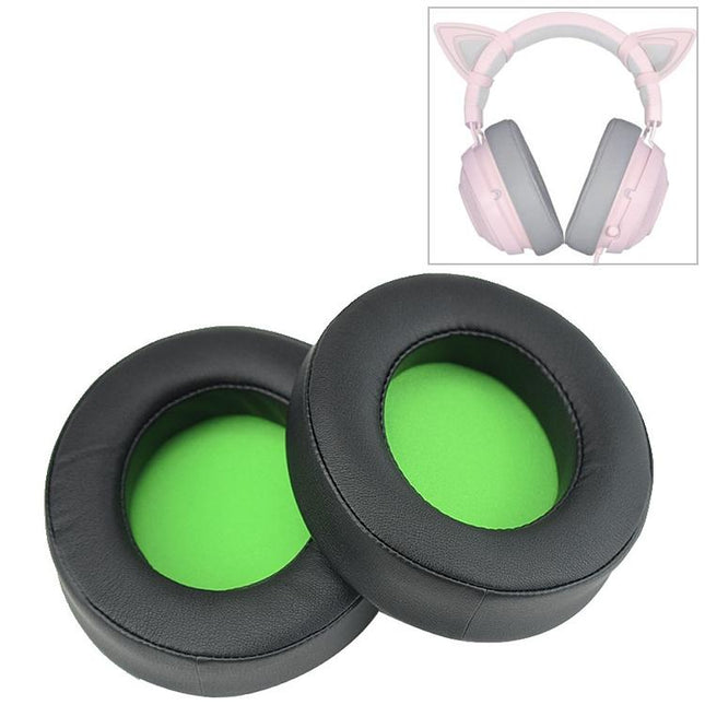 2-Pack Replacement Earpads For Razer Kraken 7.1 V2 Pro Headphones - Green Sponge Cushions
