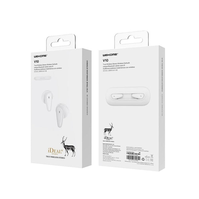 Waterproof Bluetooth 5.0 Earphones With Charging Box - White Deer Series
