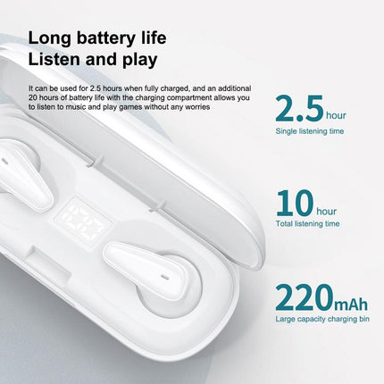 Waterproof Bluetooth 5.0 Earphones With Charging Box - White Deer Series